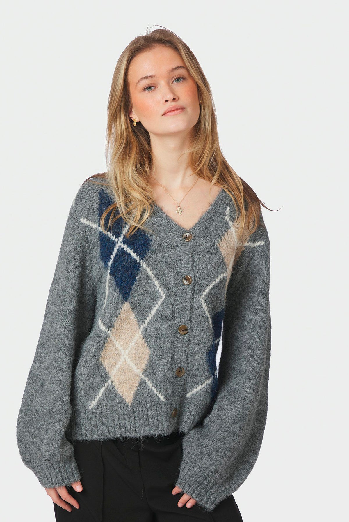 Beleney Small Check Fluff Card DARK GREY - 169343