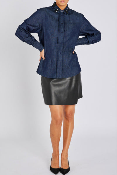 ChambraBBSiwa shirt Denim blue - BBW4801 Thumbnail