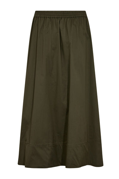 CottonCC Crisp Midi Skirt 7555-Army - 34151 Thumbnail
