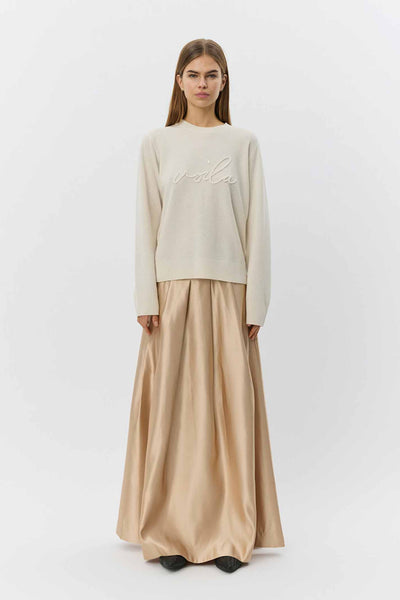 EMMYSW SATIN MAXI SKIRT 7070 Light beige - S261411 Thumbnail
