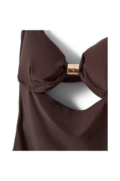 GALIASW SWIMSUIT WITH GOLDEN B 7162 Intense Brown - S262390 Thumbnail