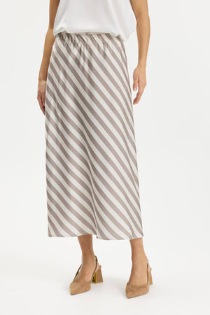 Estella striped skirt Cafe latte - 17030