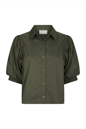 Etta Poplin Shirt ARMY - 168089