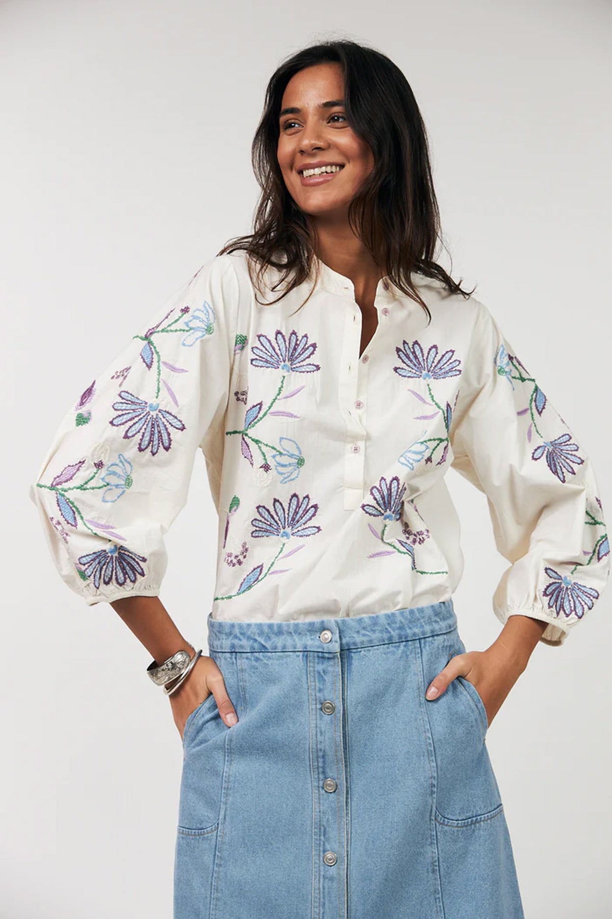 Faithll Blouse 3/4 Creme - 26101-1001