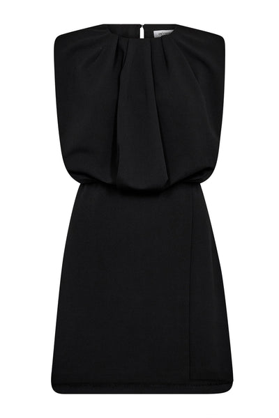 FalconCC Pleat Mini Dress 96-Black - 36566 Thumbnail