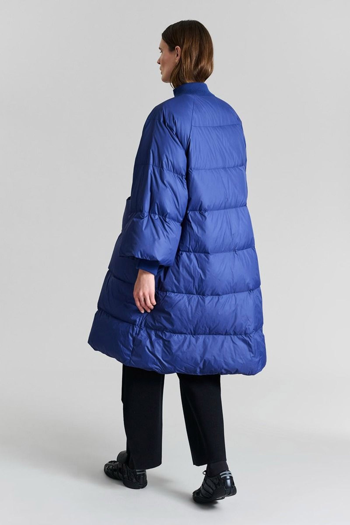 Feather down frakke med knappe Twilight Blue - 257-2092-5437