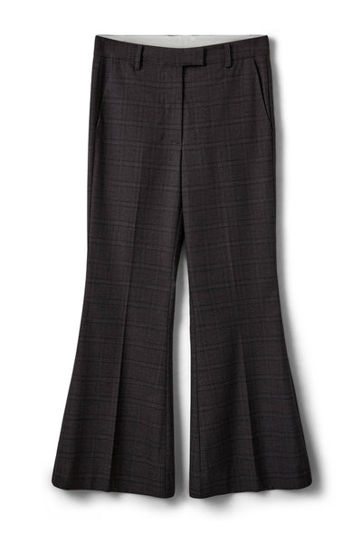 Flarissw Checked Flared Trouse Grey Check - S263206 Thumbnail