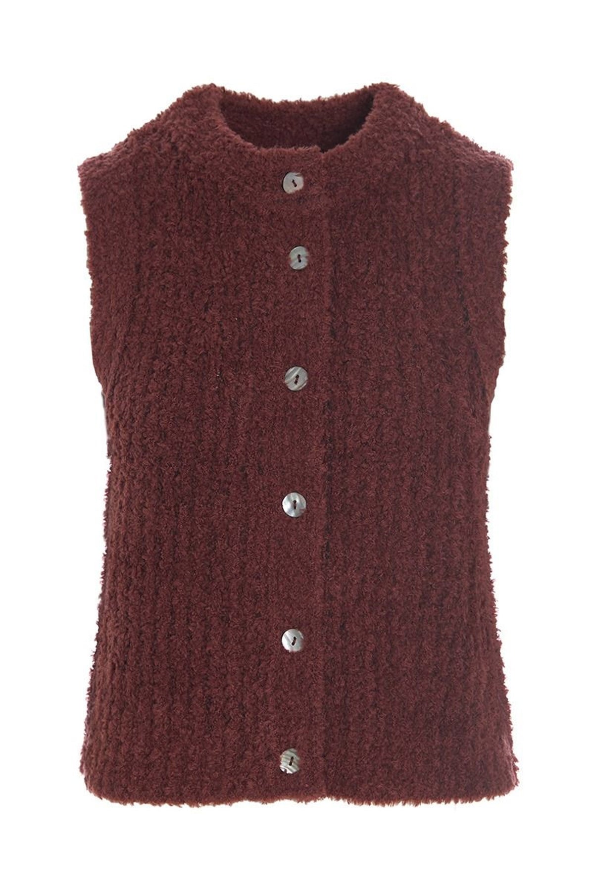 Fuwatto ærmeløs bluse Maroon - 257-1069-5462