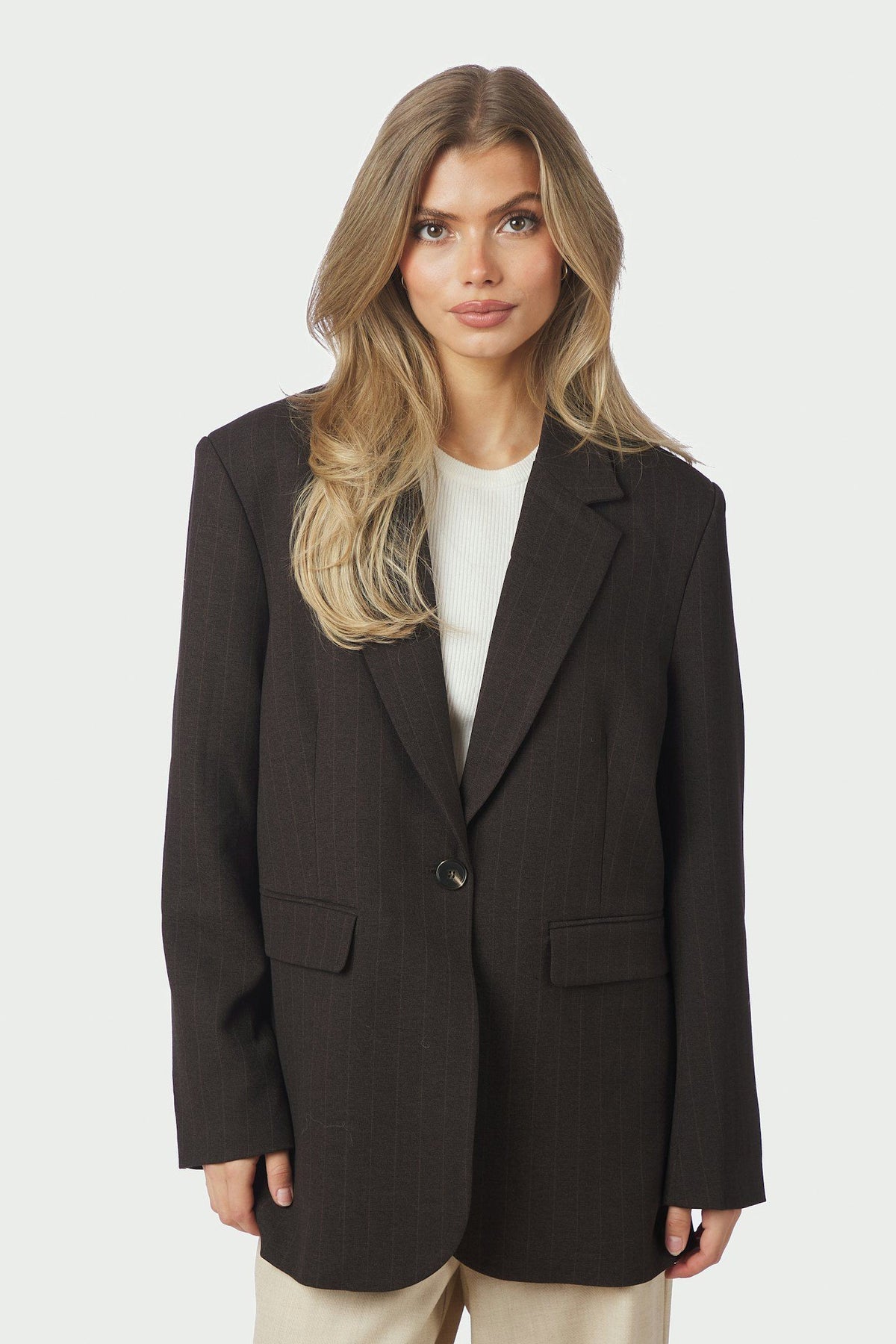 Gaby Pinstripe Dark brown - 168204