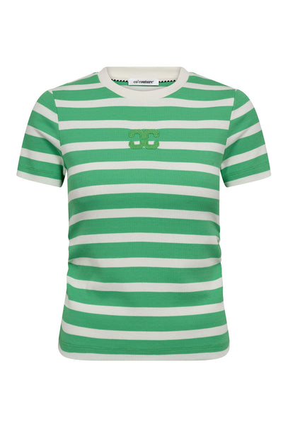 GrannyCC Gathering Stripe Tee 1134-O/W Green - 43015 Thumbnail