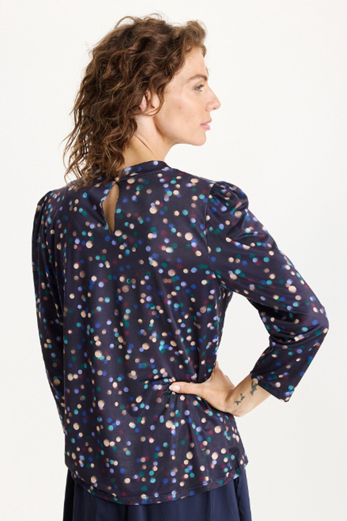 Grazia blouse 3/4 sleeves Multi Blue - 16871