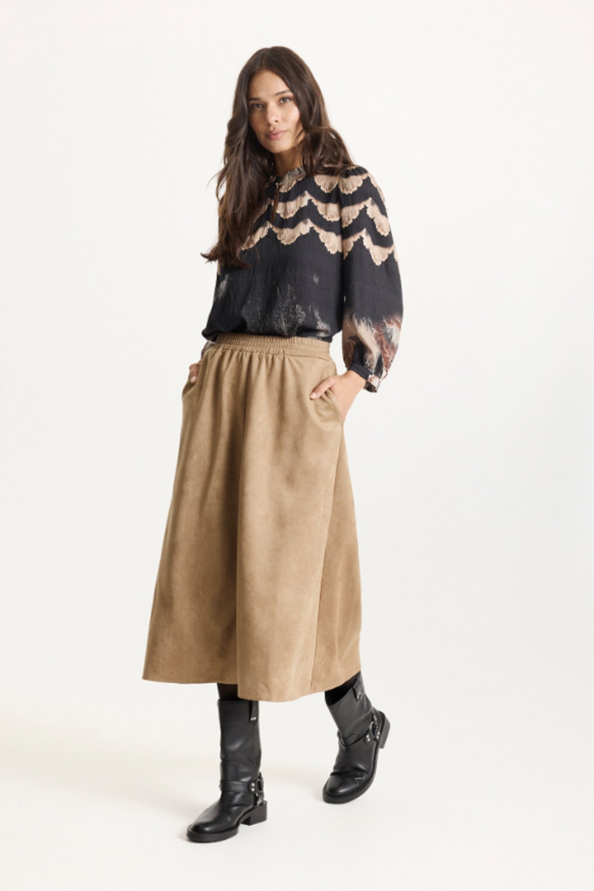 Gudrun long skirt Light brown - 16801