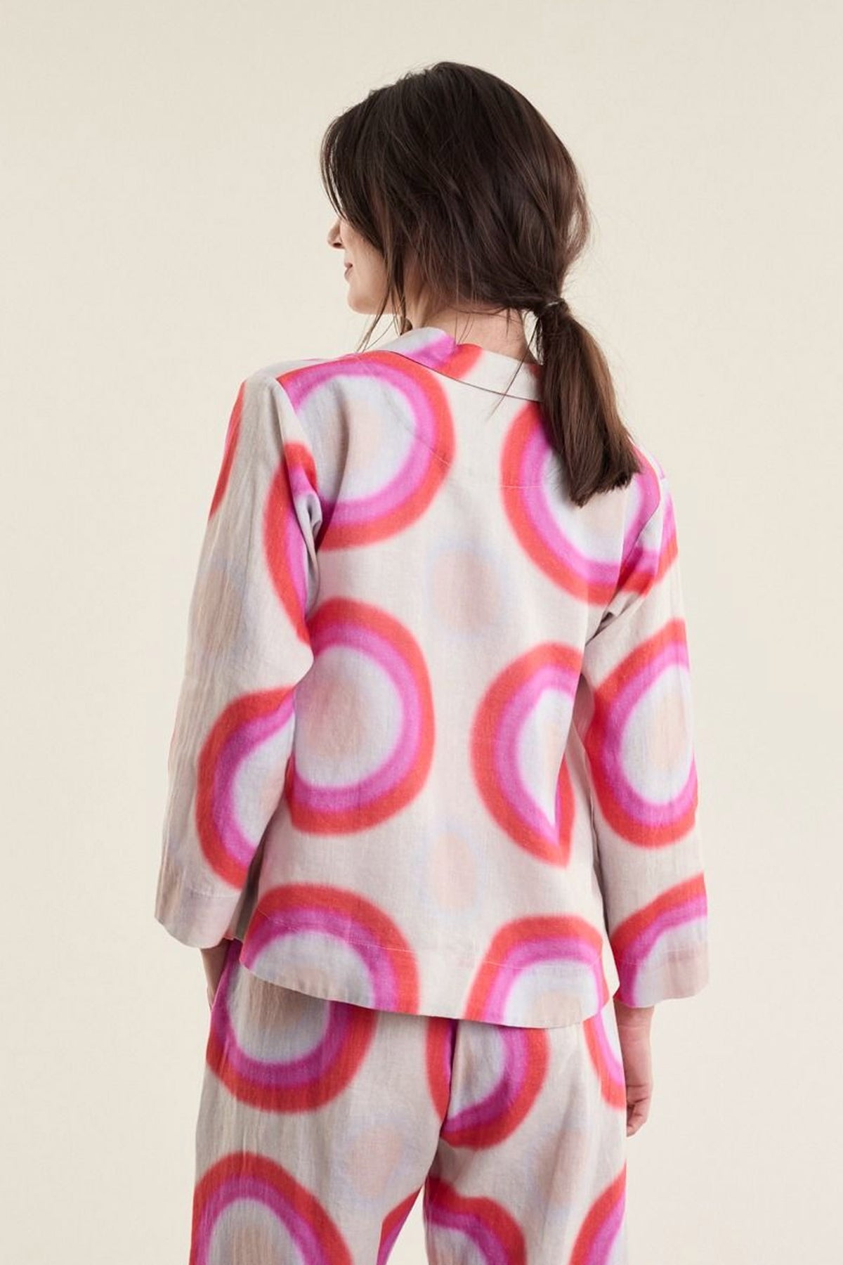 Harukaze a-formet jakke OP ART - 263-2296-5768