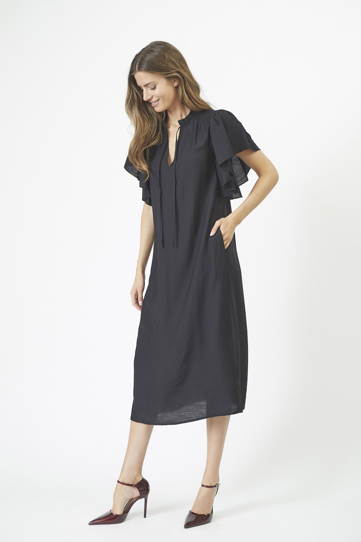 HeraCC SS Frill Dress 96-Black 36421