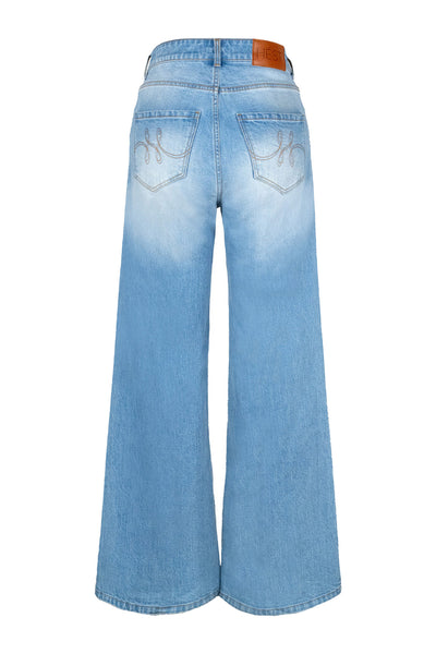 IRINA Wide Leg Jeans 9501 Light Wash Blue Denim - 2610230664 Thumbnail
