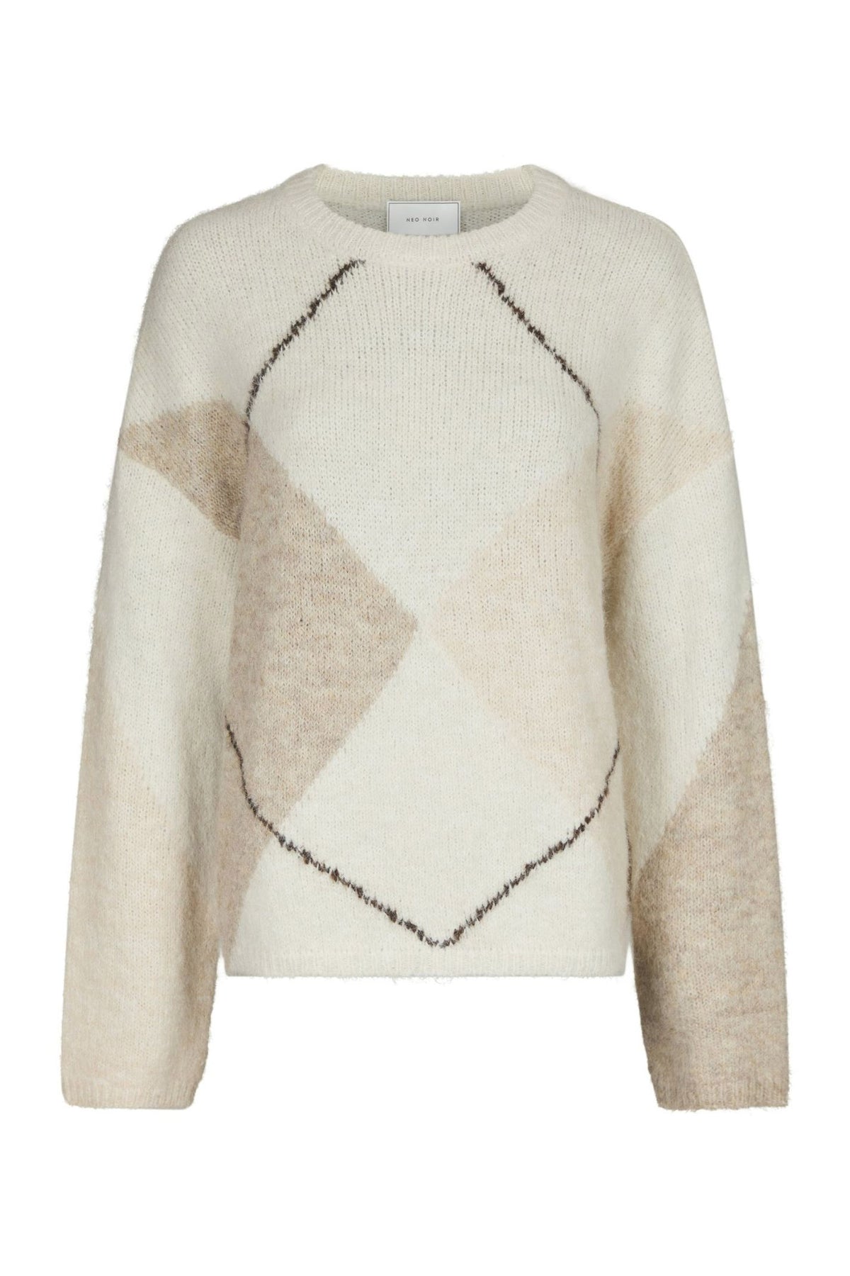 Inga Check Fluff Knit Blouse Creme - 165205