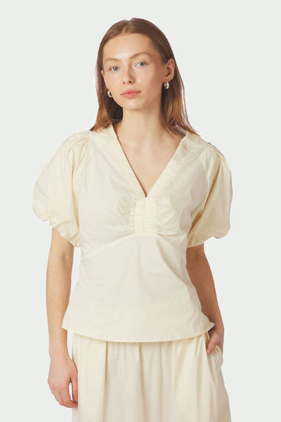 Irina Poplin Blouse Butter yellow - 162219 Thumbnail