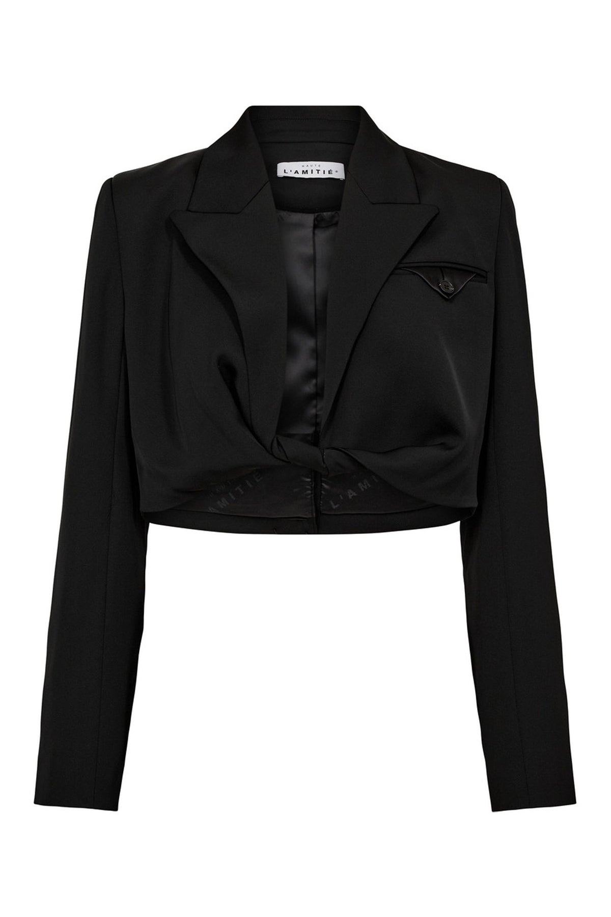 Jazzy Twisted Crop Blazer Black - HL10253