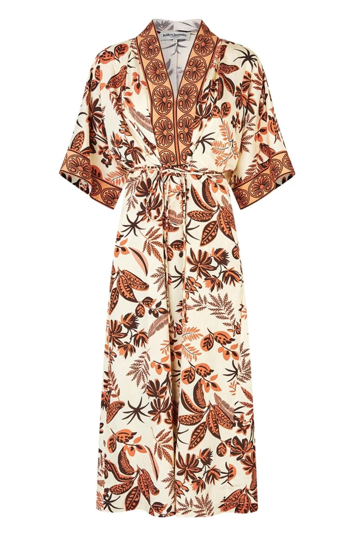 Jemimall Maxi Dress 3/4 Creme - 26110-3004