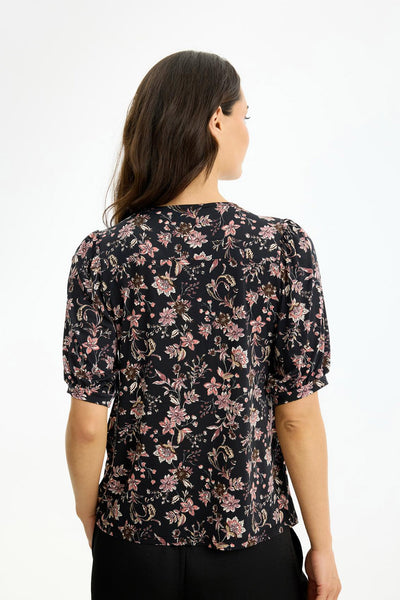 Jo blouse 1/2 sleeves PLUM - 17256 Thumbnail