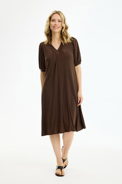 Jo dress 1/2 sleeves Brown - 17248 Thumbnail