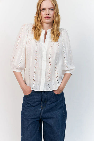 Junell Shirt 3/4 White - 26223-1004 Thumbnail