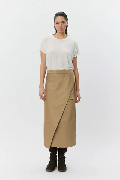 KATRINESW MIDI WRAP SKIRT 7012 Camel - S261472 Thumbnail