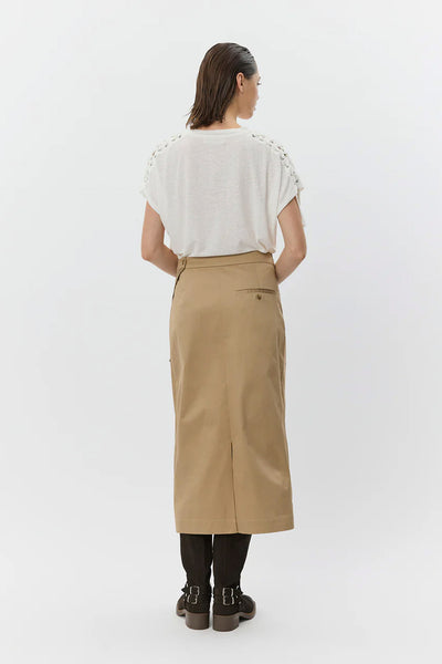 KATRINESW MIDI WRAP SKIRT 7012 Camel - S261472 Thumbnail