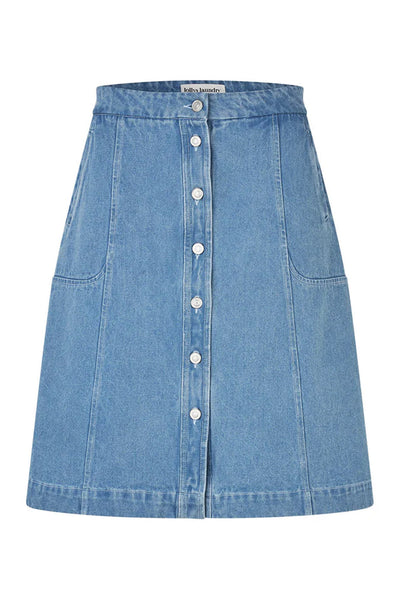 Kayll Short Skirt Washed Denim - 26112-2044 Thumbnail