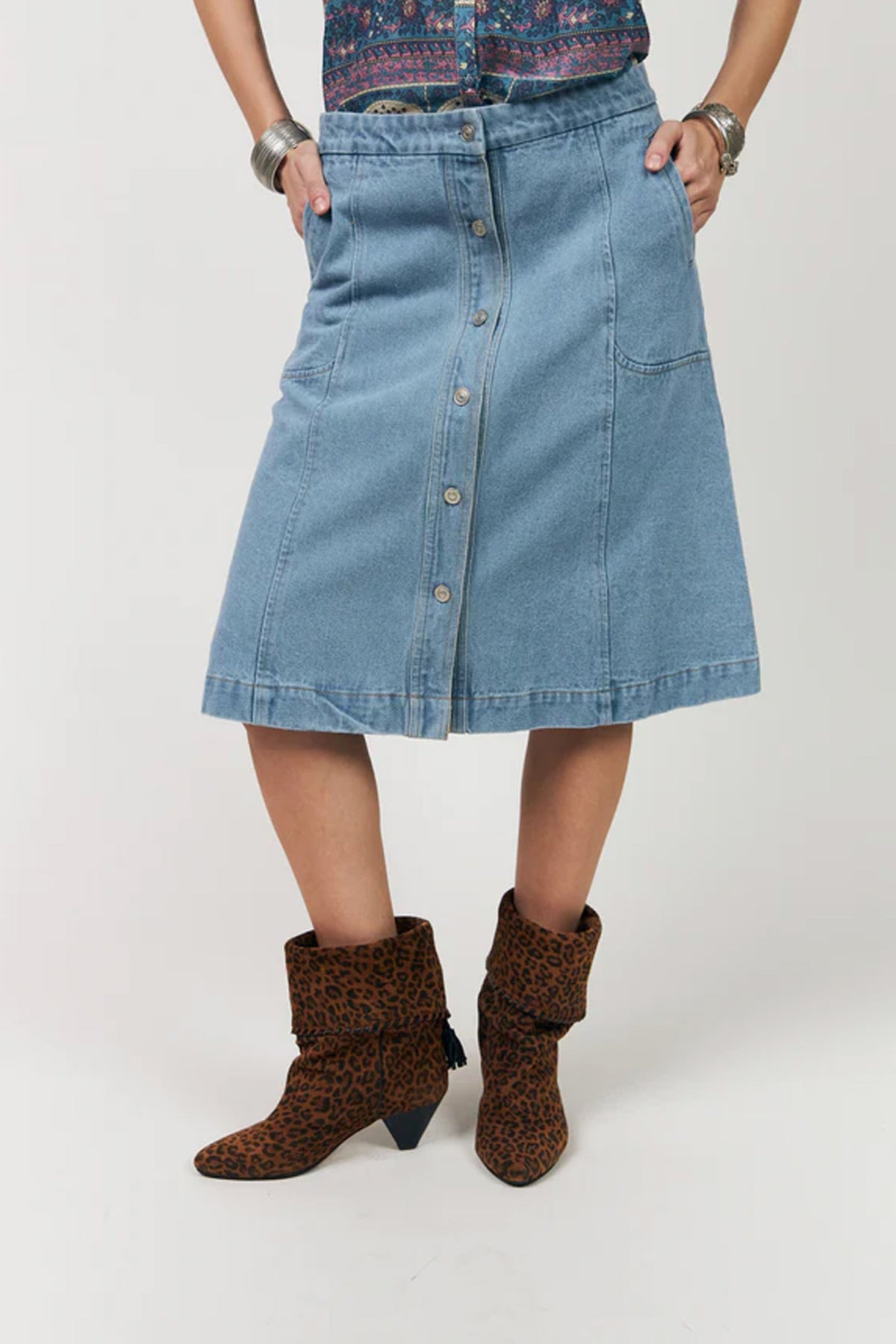 Kayll Short Skirt Washed Denim - 26112-2044