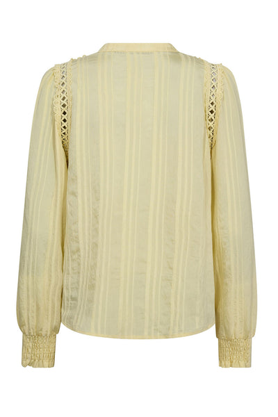KesiCC Lace V-Shirt 171-PaleYellow - 45025 Thumbnail
