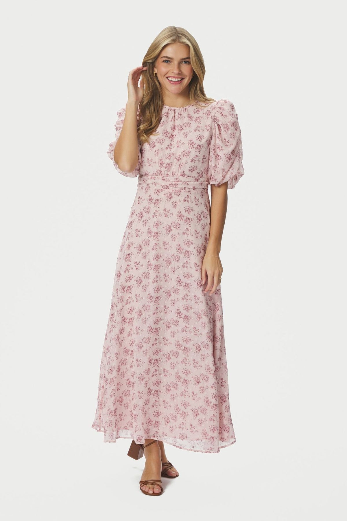 Kikka Chiffon Flower Dress Rose - 167915
