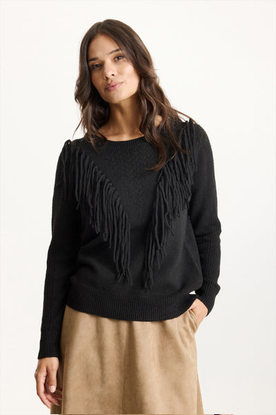 Kirstin knit blouse SORT - 16799 Thumbnail