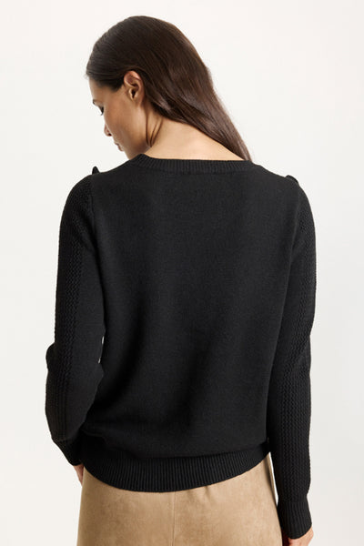 Kirstin knit blouse SORT - 16799 Thumbnail