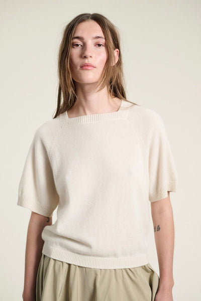 Kumo cashmere kortærmet bluse Vanilla - 261-1080-5663 Thumbnail