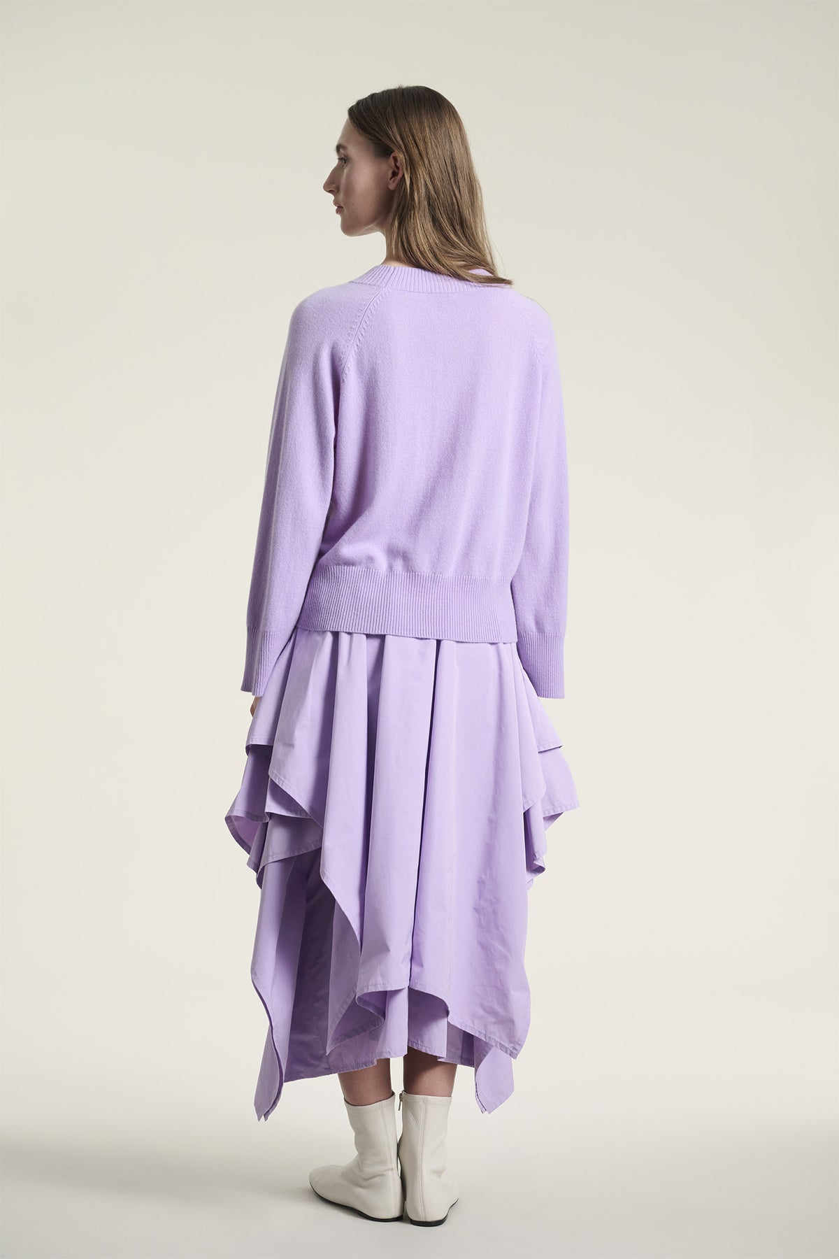 Kumo cashmere raglan bluse SOFT LAVENDER - 261-1080-5662