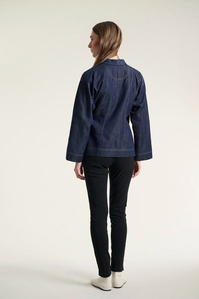 Kurai jakke med bindebånd Dark Denim - 262-2468-5699 Thumbnail