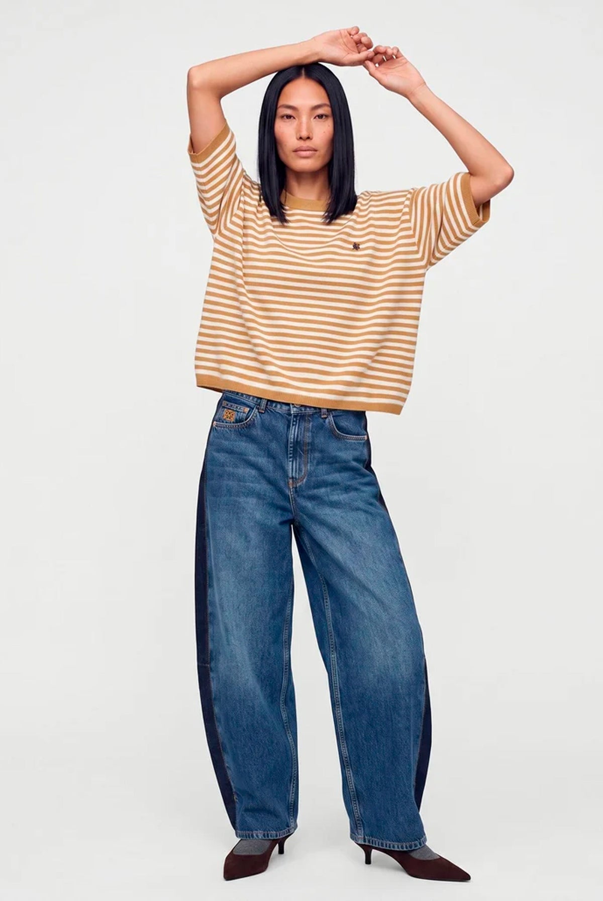 MMHPoetic Stripe Knit BONE BROWN - 800298