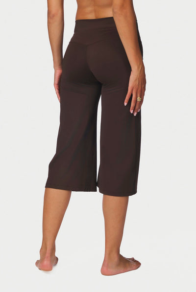 Lauri Wide Capri Pants Dark brown - 171241 Thumbnail