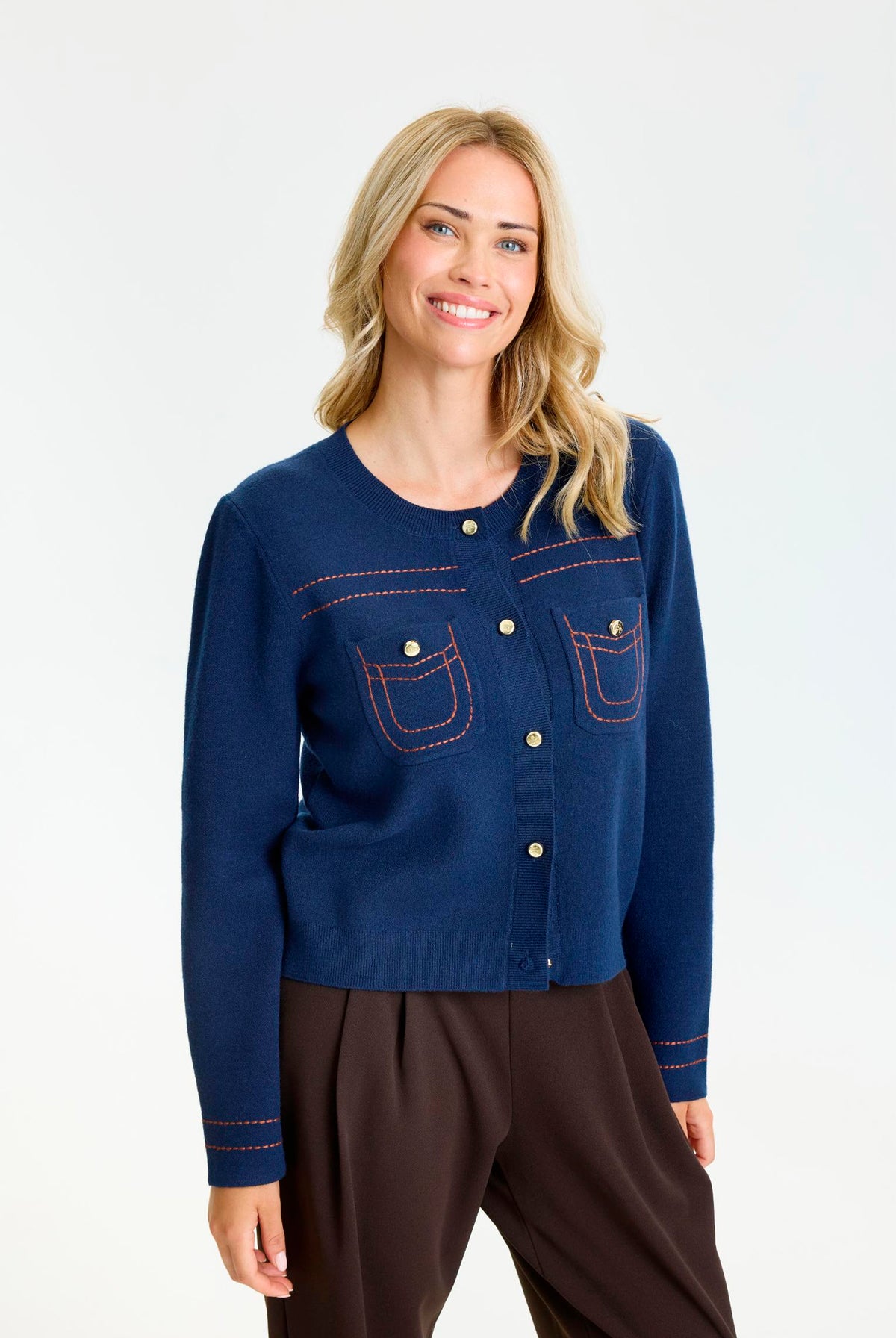 Teo knit cardigan DARK BLUE - 17239