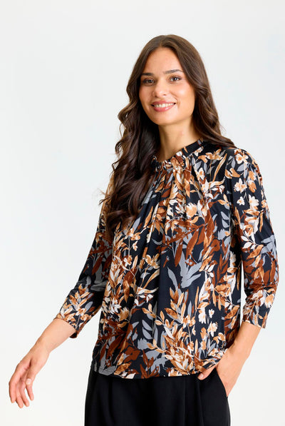 Grazia blouse 3/4 sleeves SORT - 17333 Thumbnail
