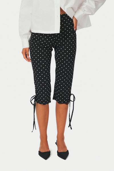 Juan Dot Capri Pants Black - 171224 Thumbnail