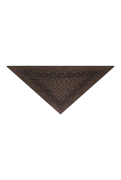 Ariya Paisley Knit Scarf Brown Melange - 171220 Thumbnail