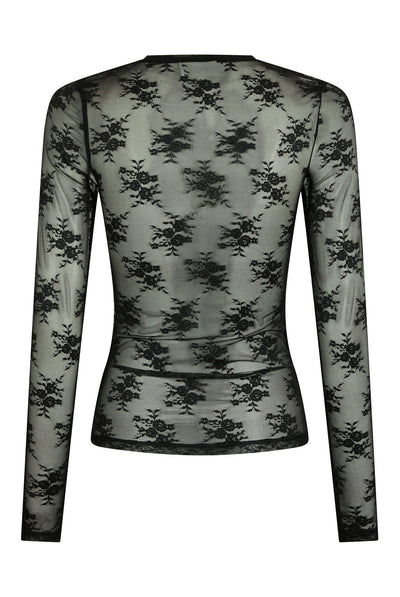 Evania Mesh Blouse Black - 170167 Thumbnail