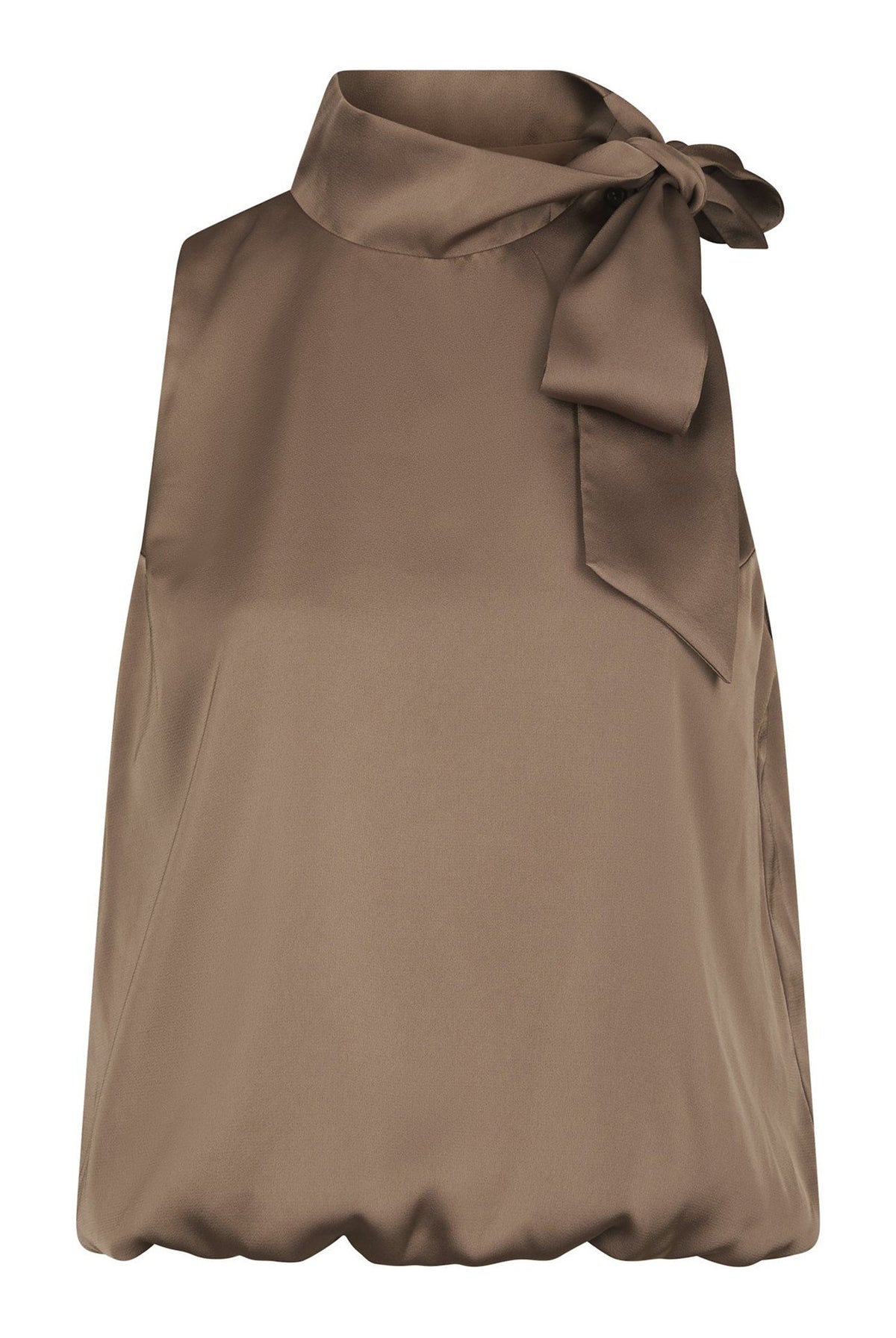 Veda Drapy Satin Top DARK TAUPE - 166605