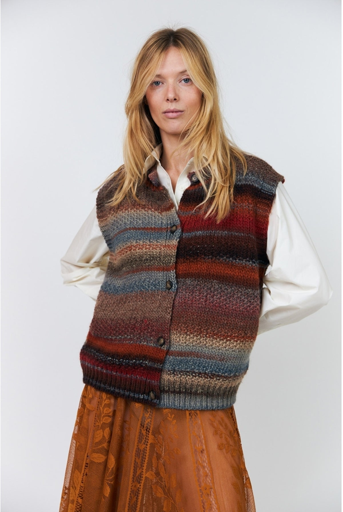 NynneLL Knit Vest SL 54 Rust - 26466-5009