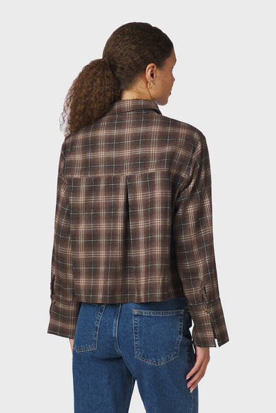 Jaylin Flannel Check Shirt DARK TAUPE - 171705 Thumbnail