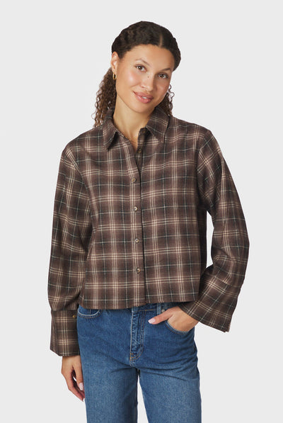 Jaylin Flannel Check Shirt DARK TAUPE - 171705 Thumbnail