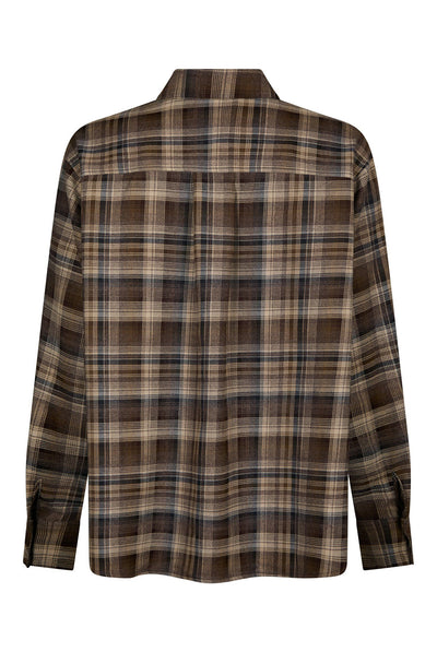 Dalma Flannel Check Shirt DARK TAUPE - 171678 Thumbnail