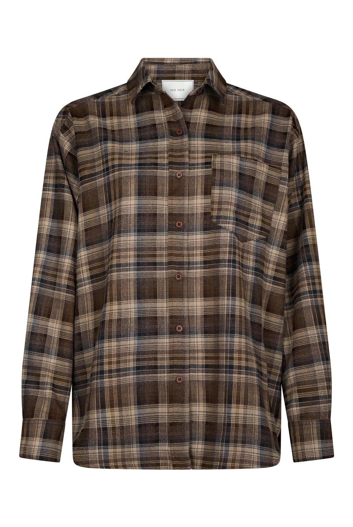 Dalma Flannel Check Shirt DARK TAUPE - 171678